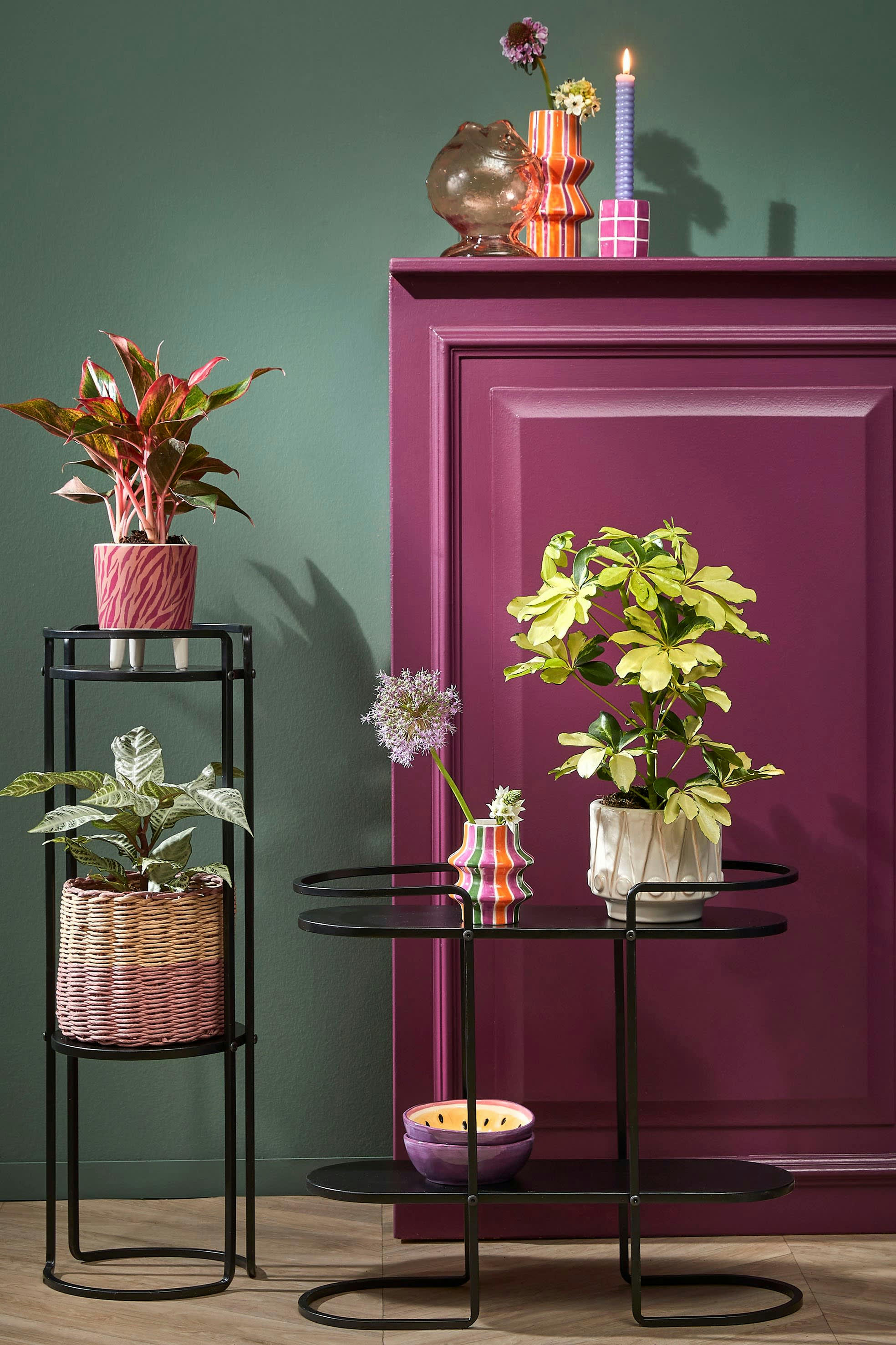 CORDOBA - Porte-plantes en métal noir H50