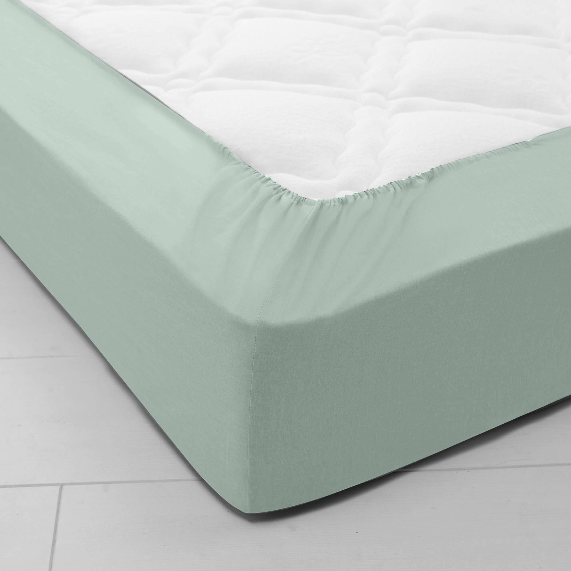 Drap-housse uni coton grands bonnets 40 cm