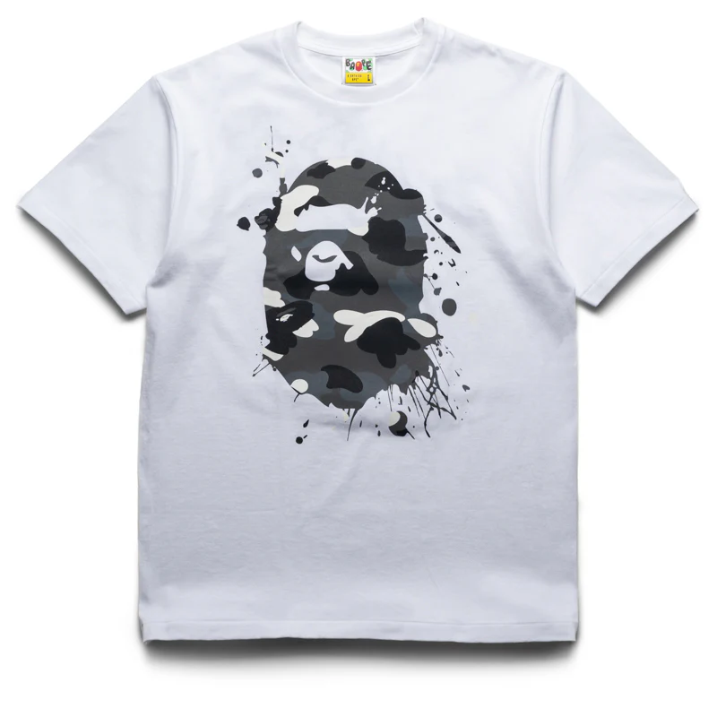 A Bathing Ape City Camo Painting Ape Head Tee - White