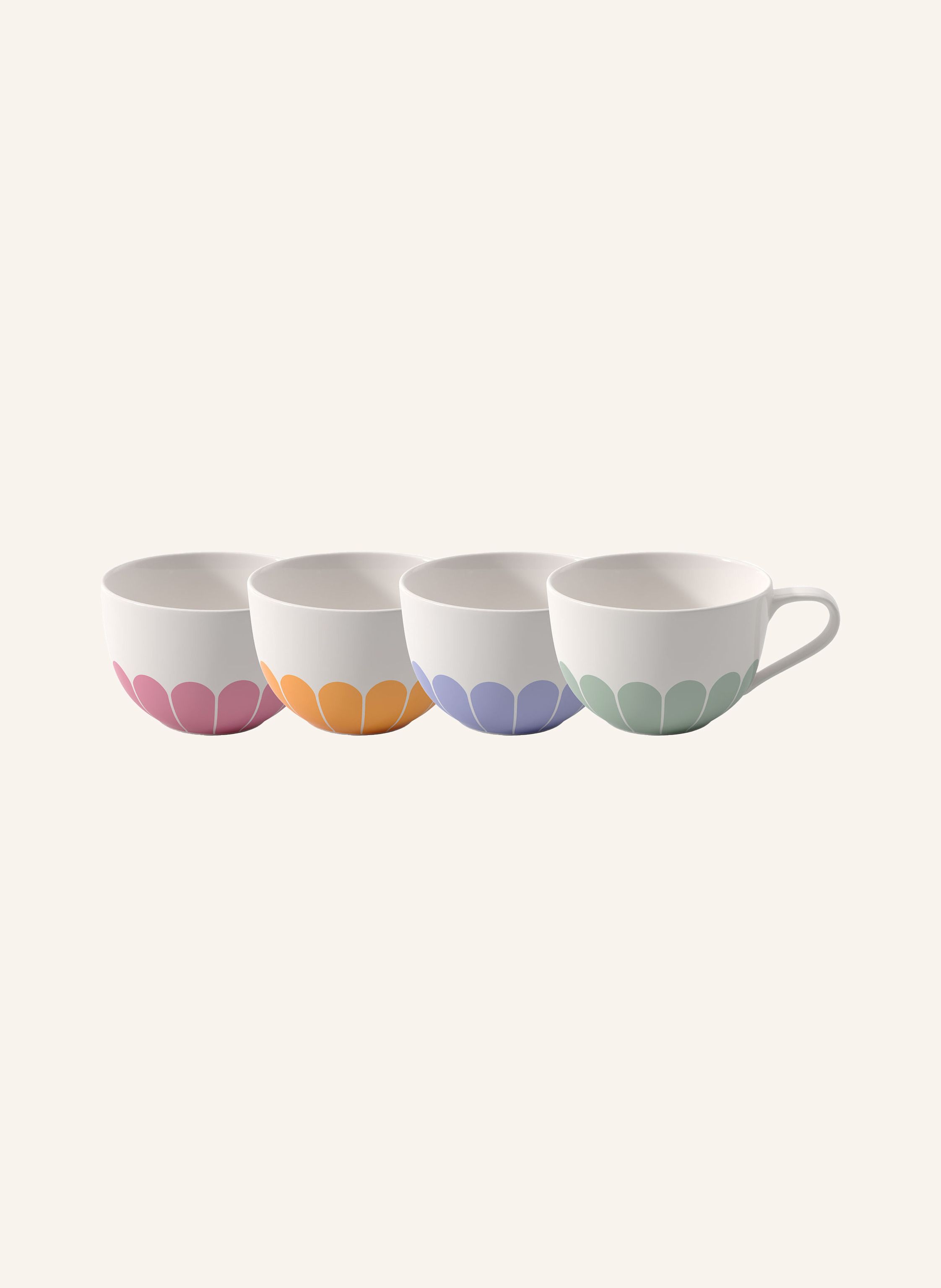 Villeroy & Boch Cappuccino-Tasse, 4-teilig FLEUR COULEUR