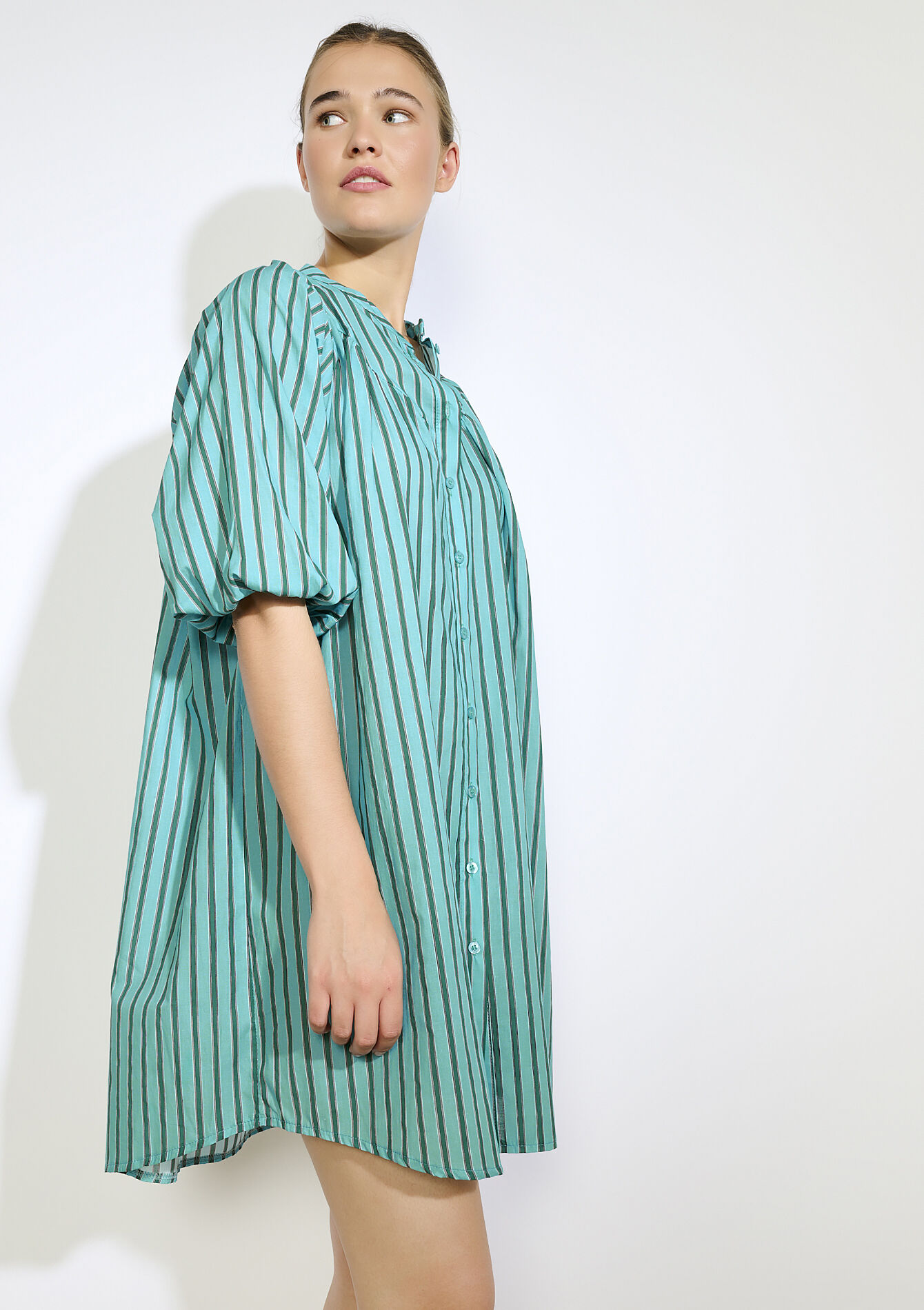 Gestreepte mini-jurk