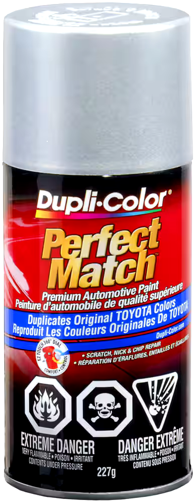 Dupli-Color Perfect Match Premium Acrylic Lacquer Automotive Aerosol Spray Paint, Classic Silver Mica (1F7), 227-g