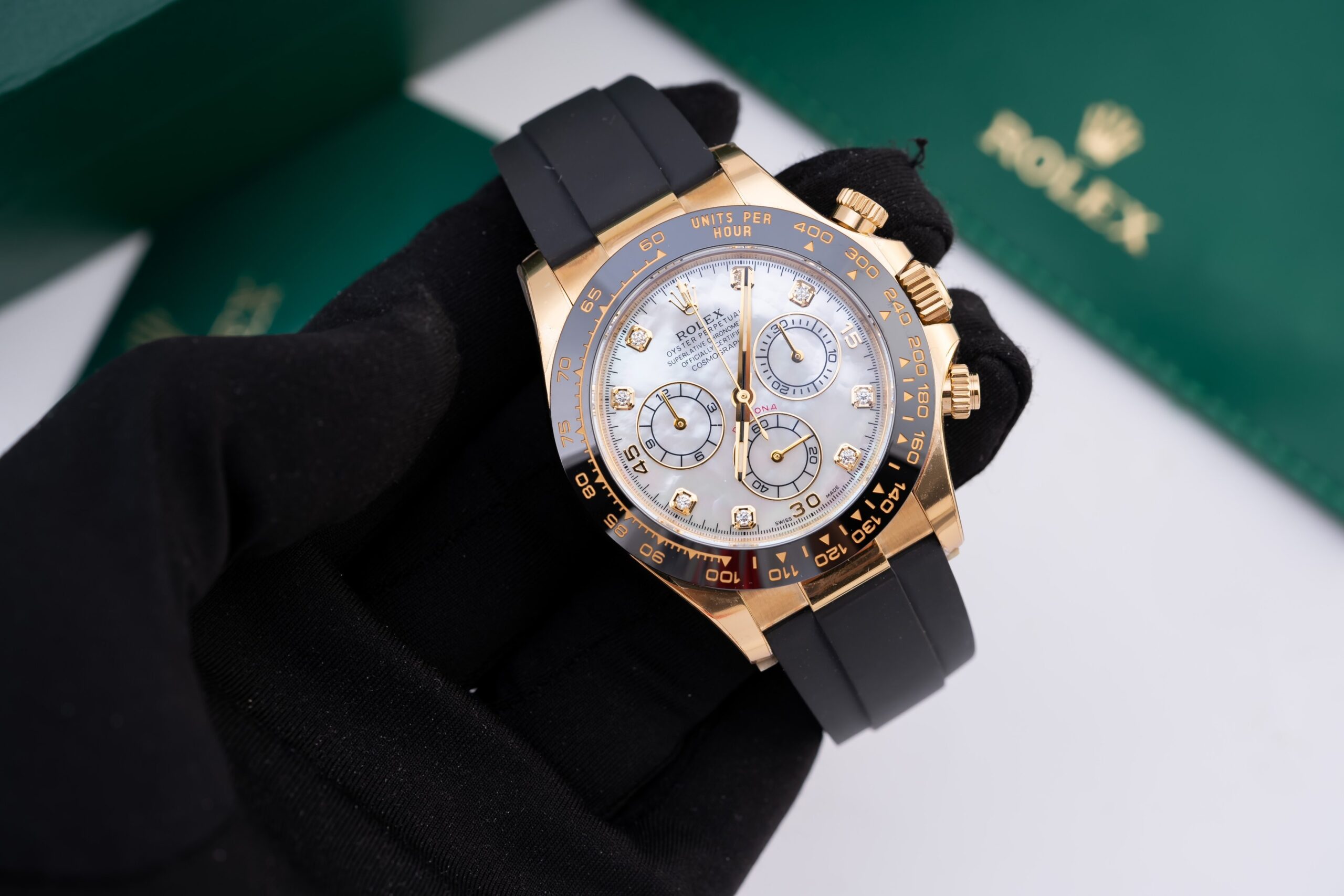 Rolex Daytona RG Plated MOP Dial With Diamonds 40mm Oysterflex Super Clone