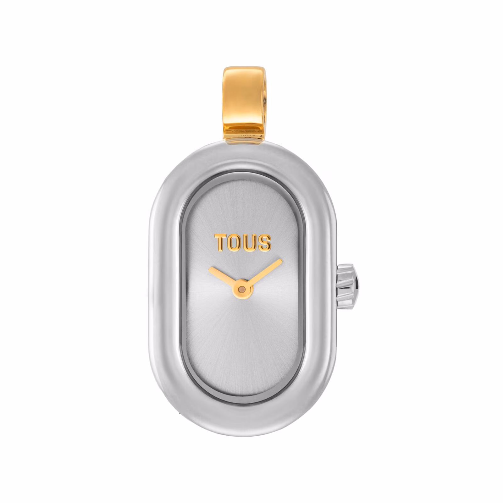 Reloj colgante analógico en acero y acero dorado Hold Oval