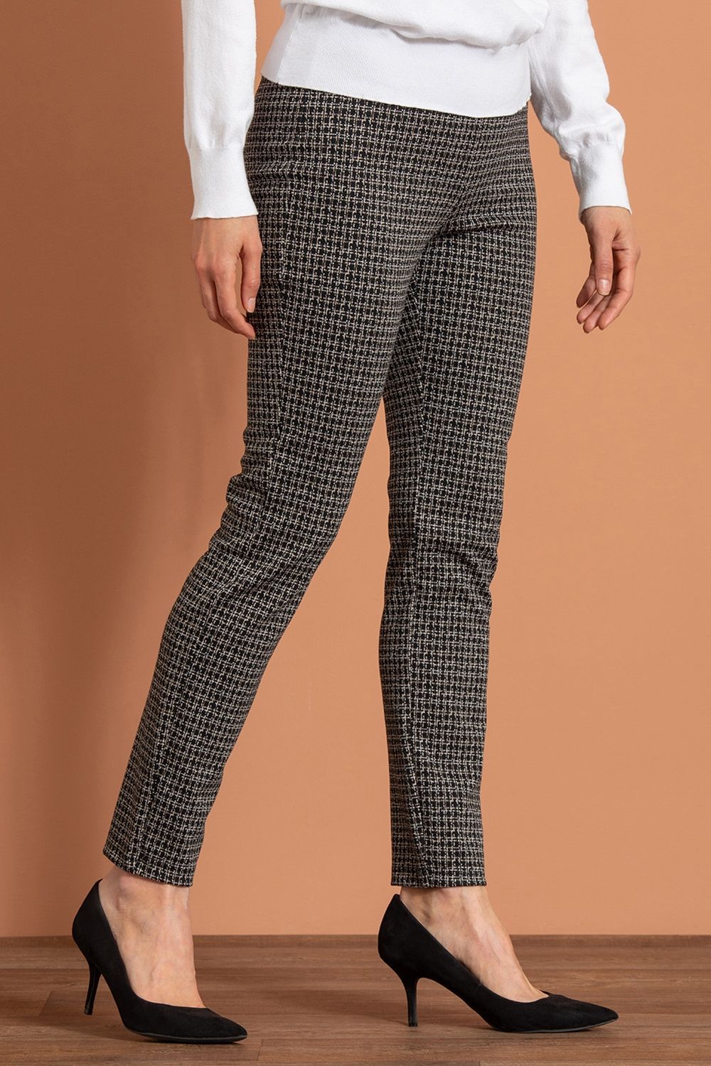 Klass. Check Slim Leg Pull On Trousers