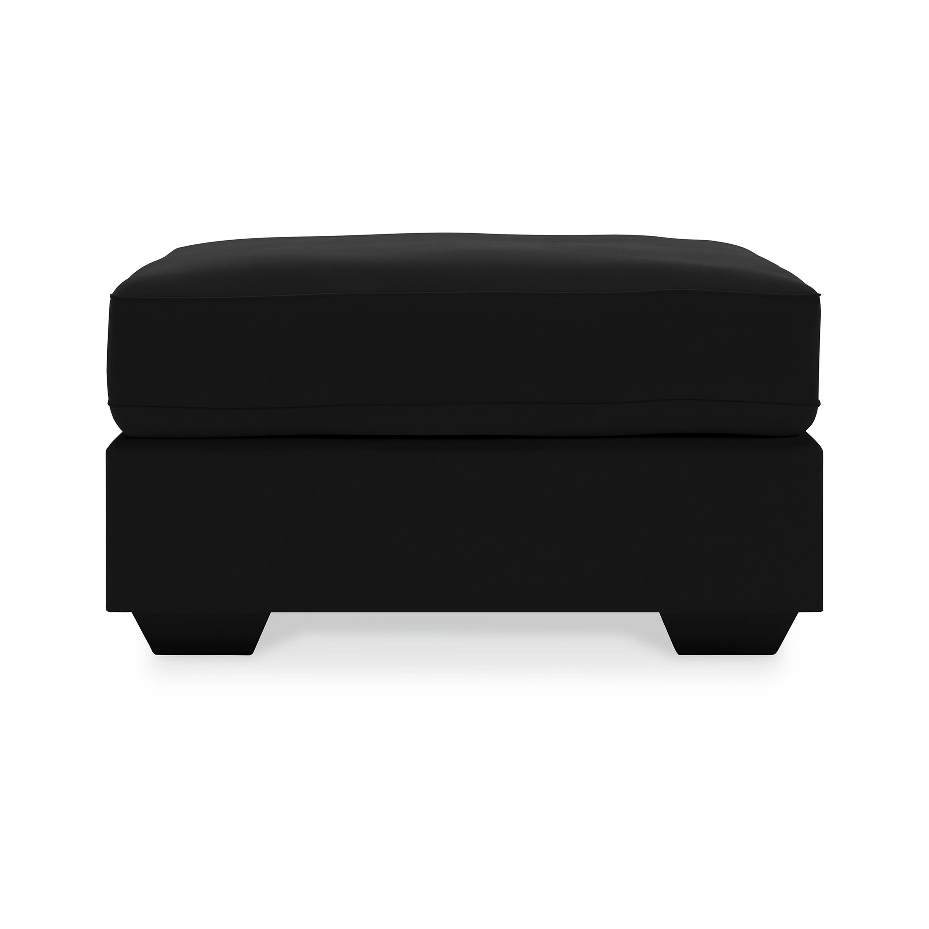 Lowi Accent Ottoman, 24x34 Inch, Plush Cushioned Black Polyester