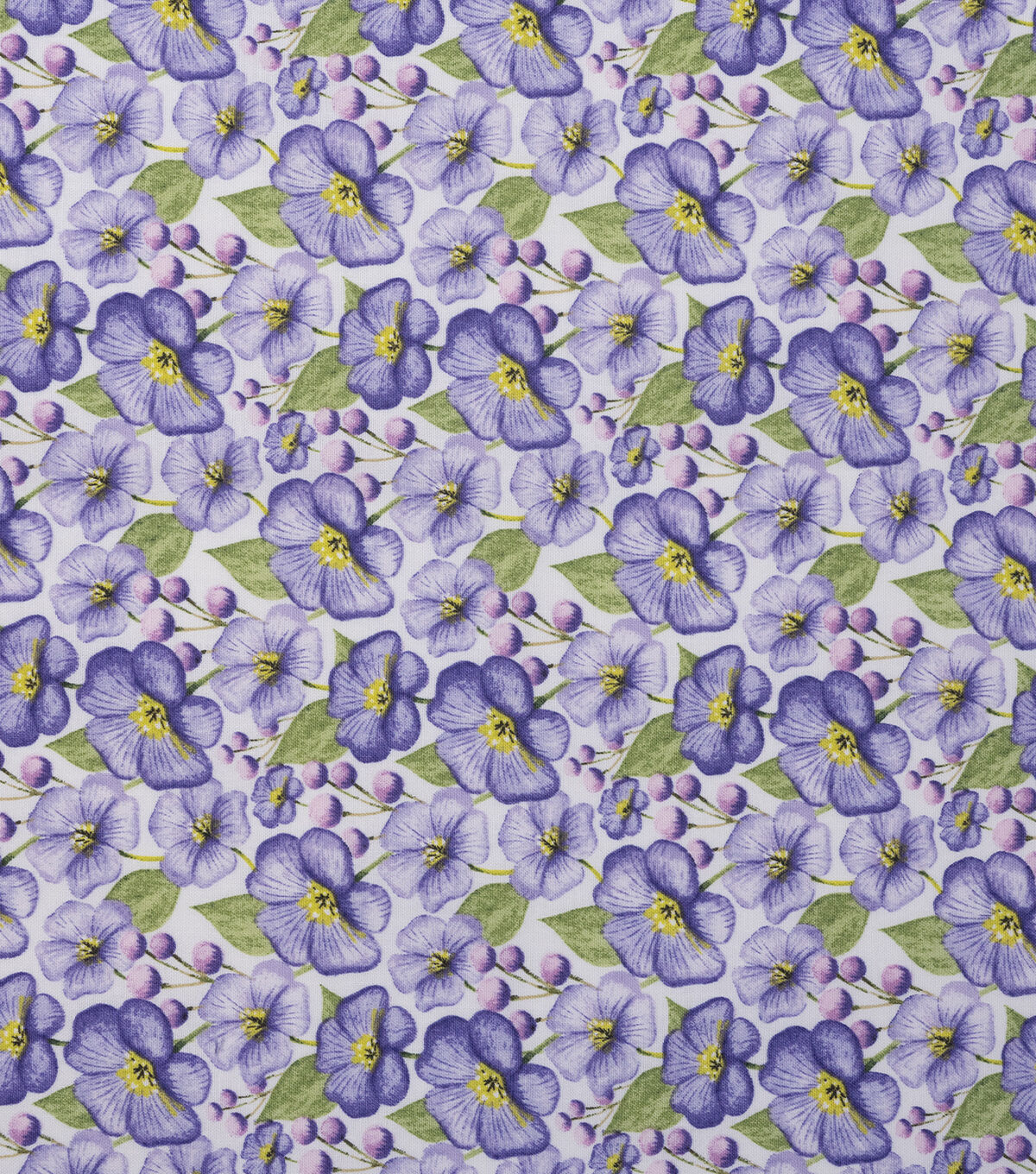 Purple Blooms & Leaves Cotton Fabric by Keepsake Calico