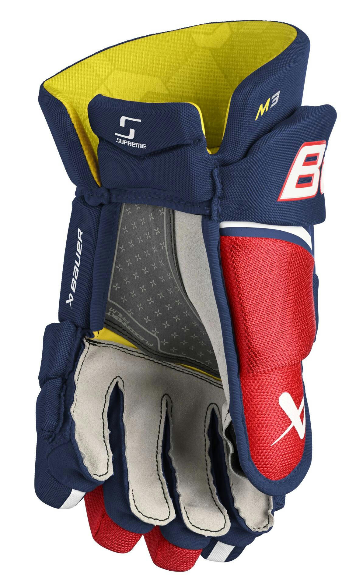 Bauer Supreme M3 Hockey Gloves, Senior, Navy/Red/White, Assorted Sizes