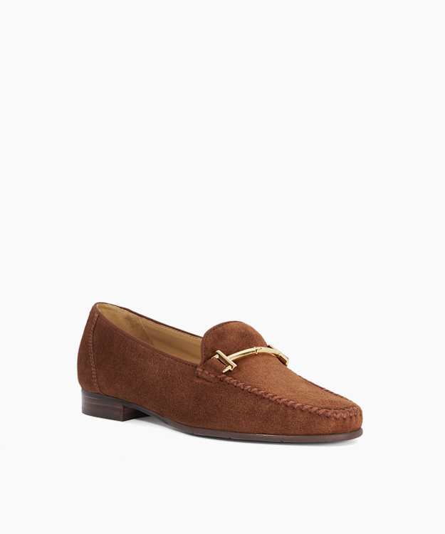 Gilli T Brown - Suede Snaffle Trim Loafers