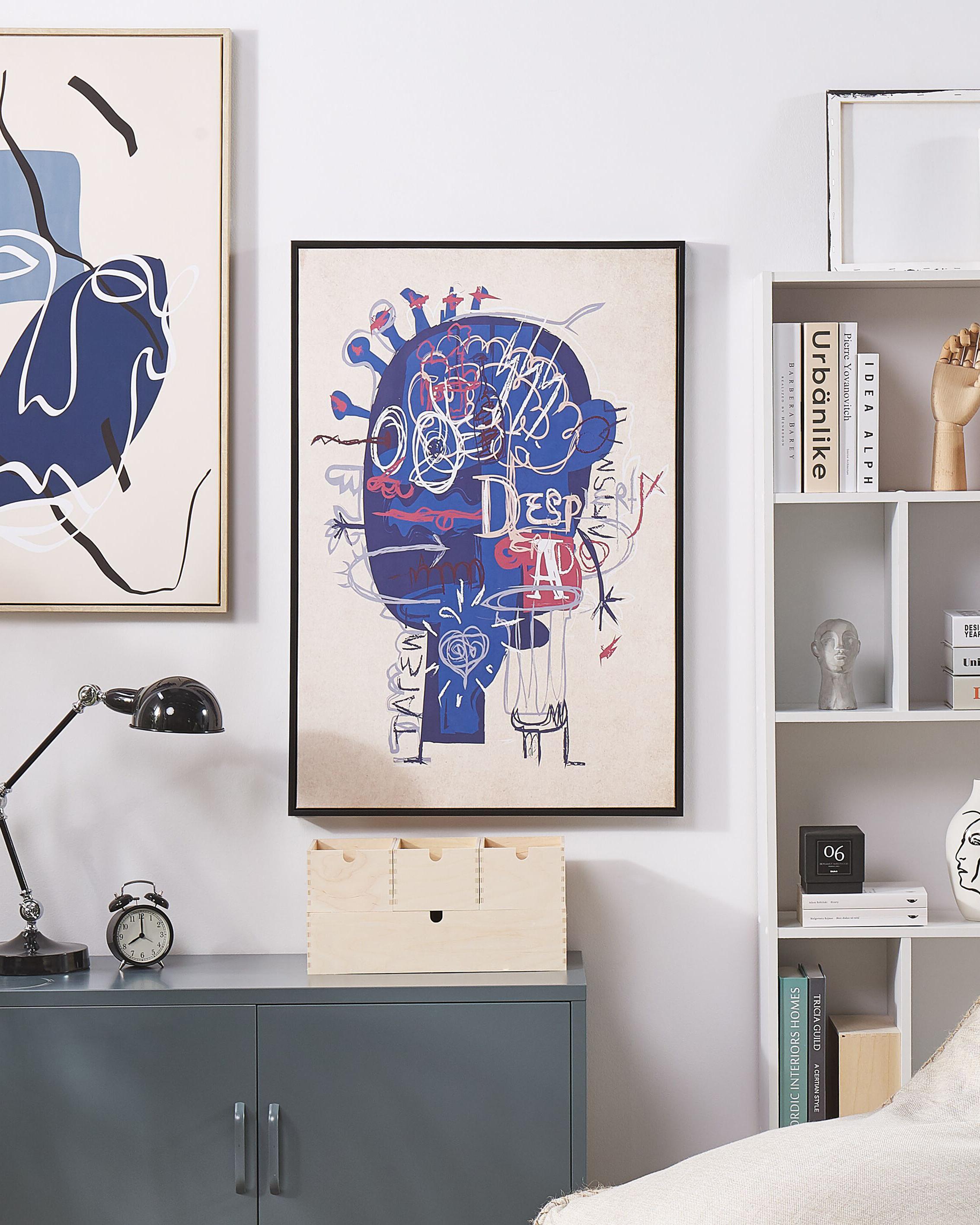 Canvas TREPPIO Abstract Motif 63 x 99 cm Blue