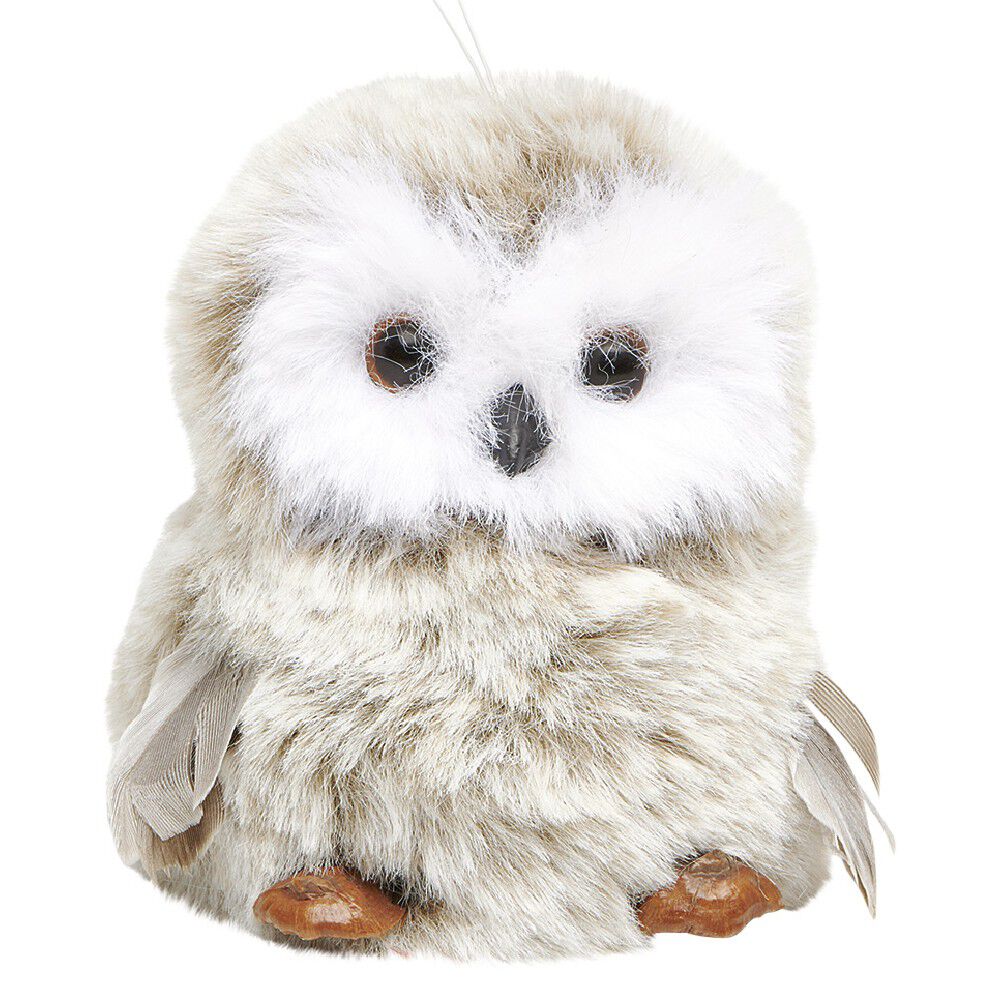 Chouette à suspendre effet peluche