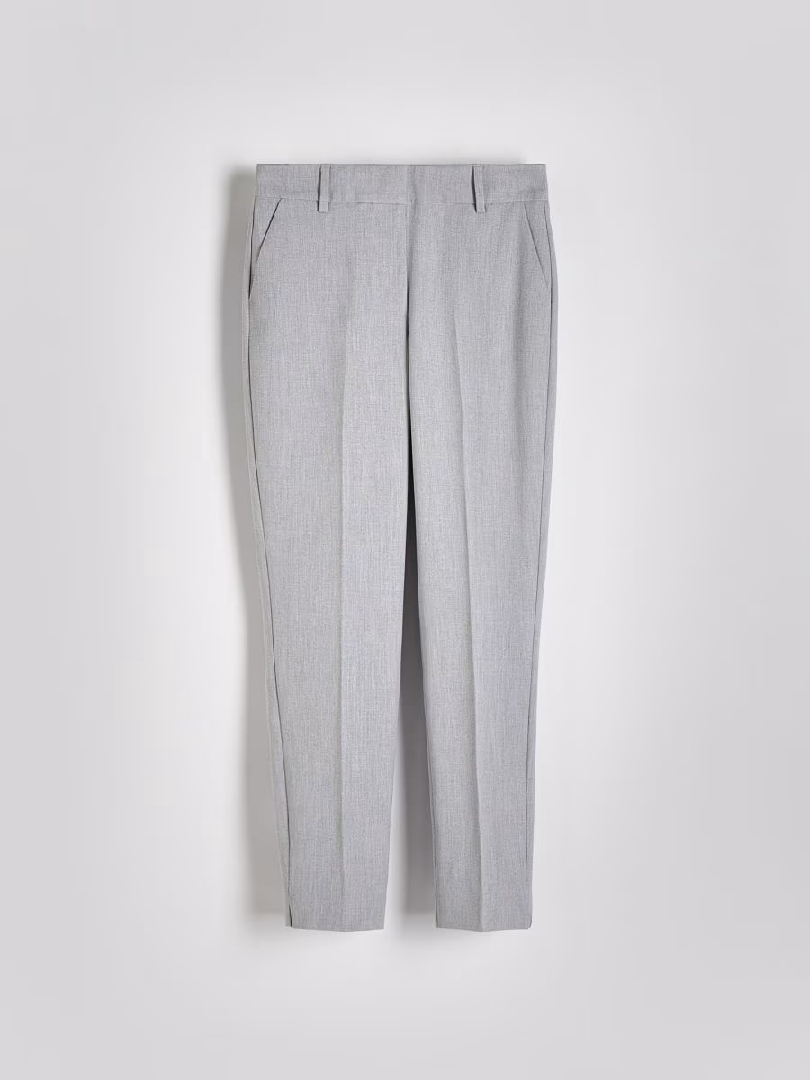Cigarette Trousers With Viscose Blend