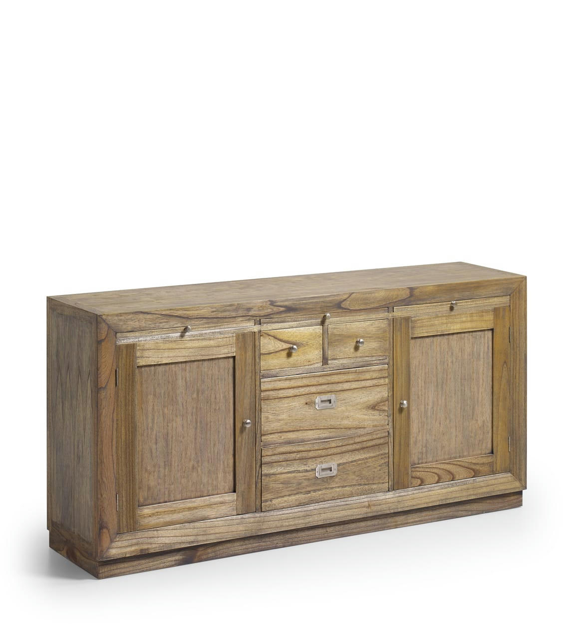 MERAPI - Buffet en bois de mindi beige 4 tiroirs 3 plateaux  L160