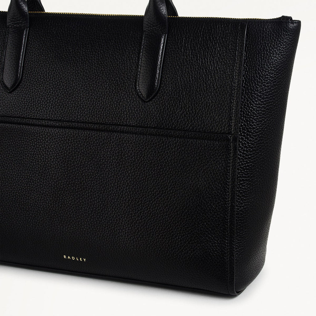OAK STREET MEDIUM ZIPTOP TOTE BLACK