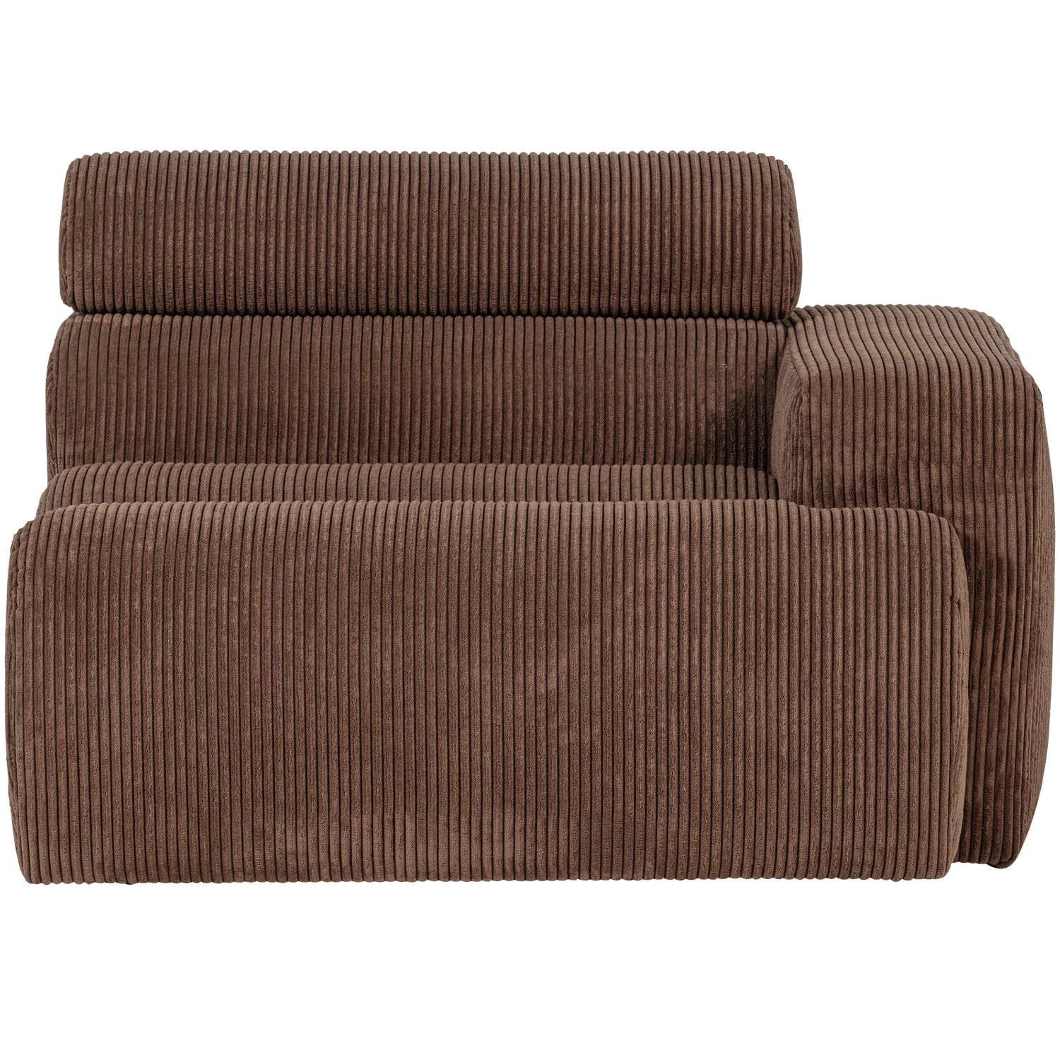 WOOOD 1-zits element bank arm rechts Novi - Ribstof - Mokkabruin - 86x109x113