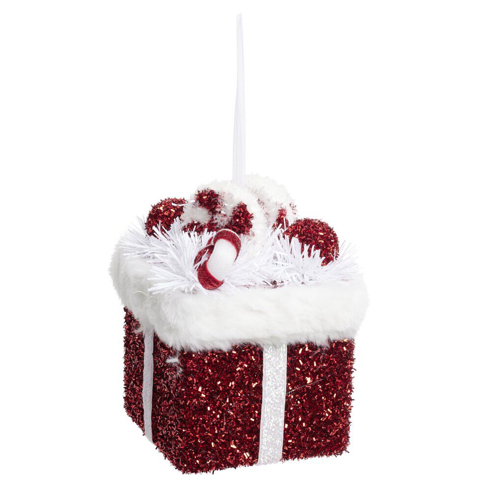 Décoration de No&euml;l à suspendre cadeau sucre d'orge 12x12xH20cm