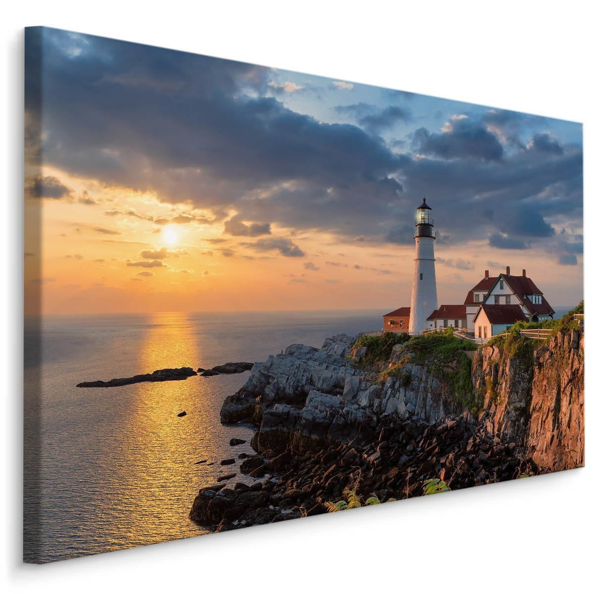 Obraz Na Płótnie Zachód Słońca Przy Latarni Morskiej 30x20cm