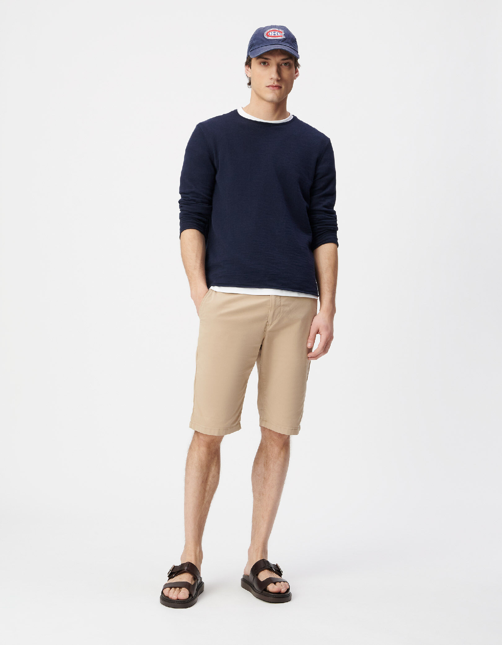 Bermuda CHINO TAPERED sable Homme