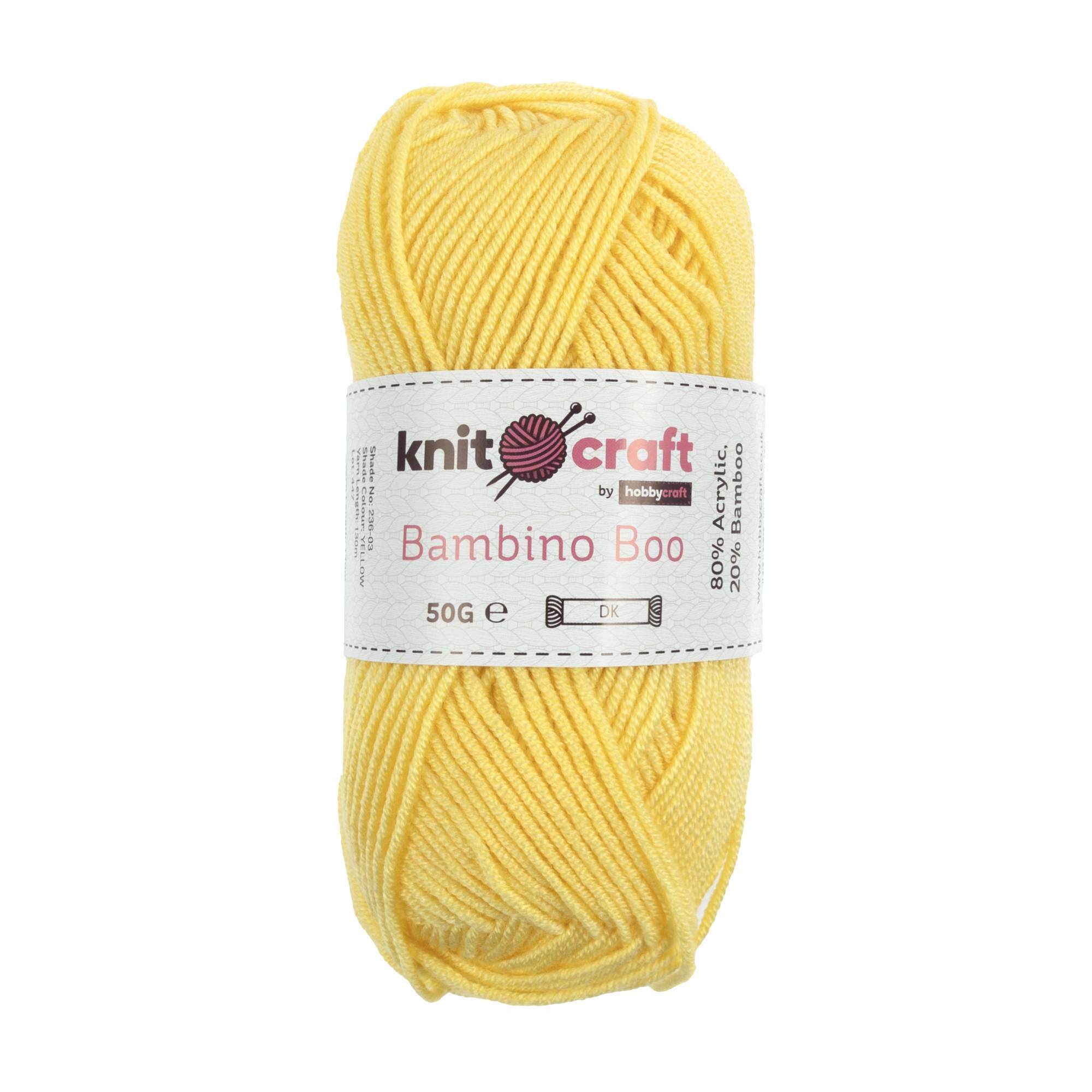 Knitcraft Yellow Bambino Boo Yarn 50g