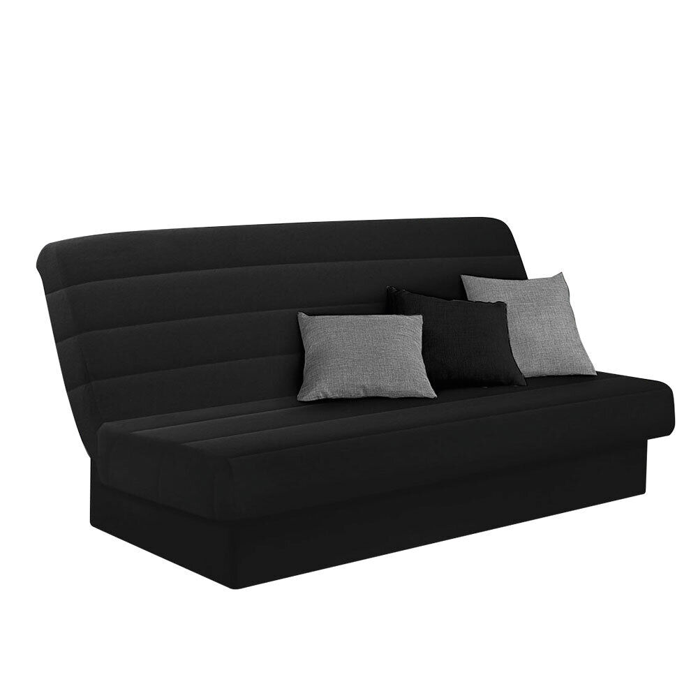 Housse matelassée pour canapé-lit noir
