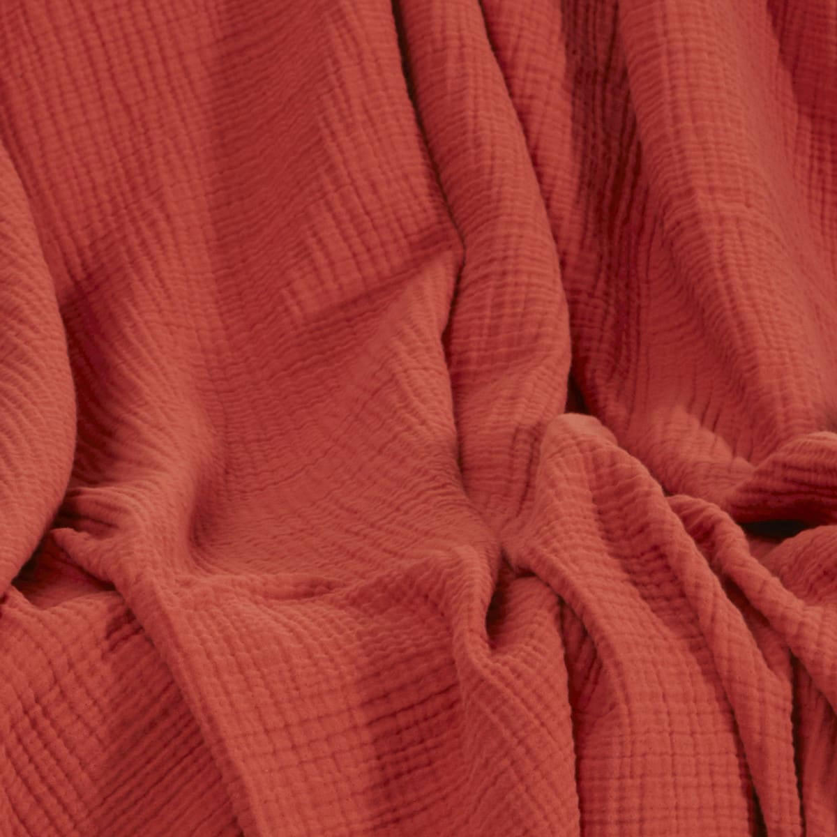 LOFT - Plaid en gaze de coton  terracota 130x170 cm