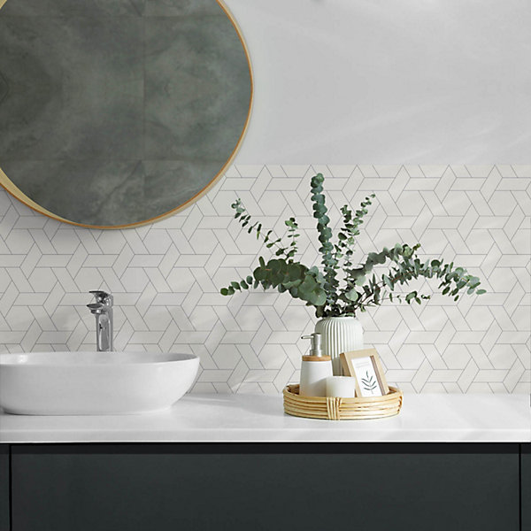 Panneau Mural TV Wallfluent 100x50 cm Motif En Relief élégant 1 pièce