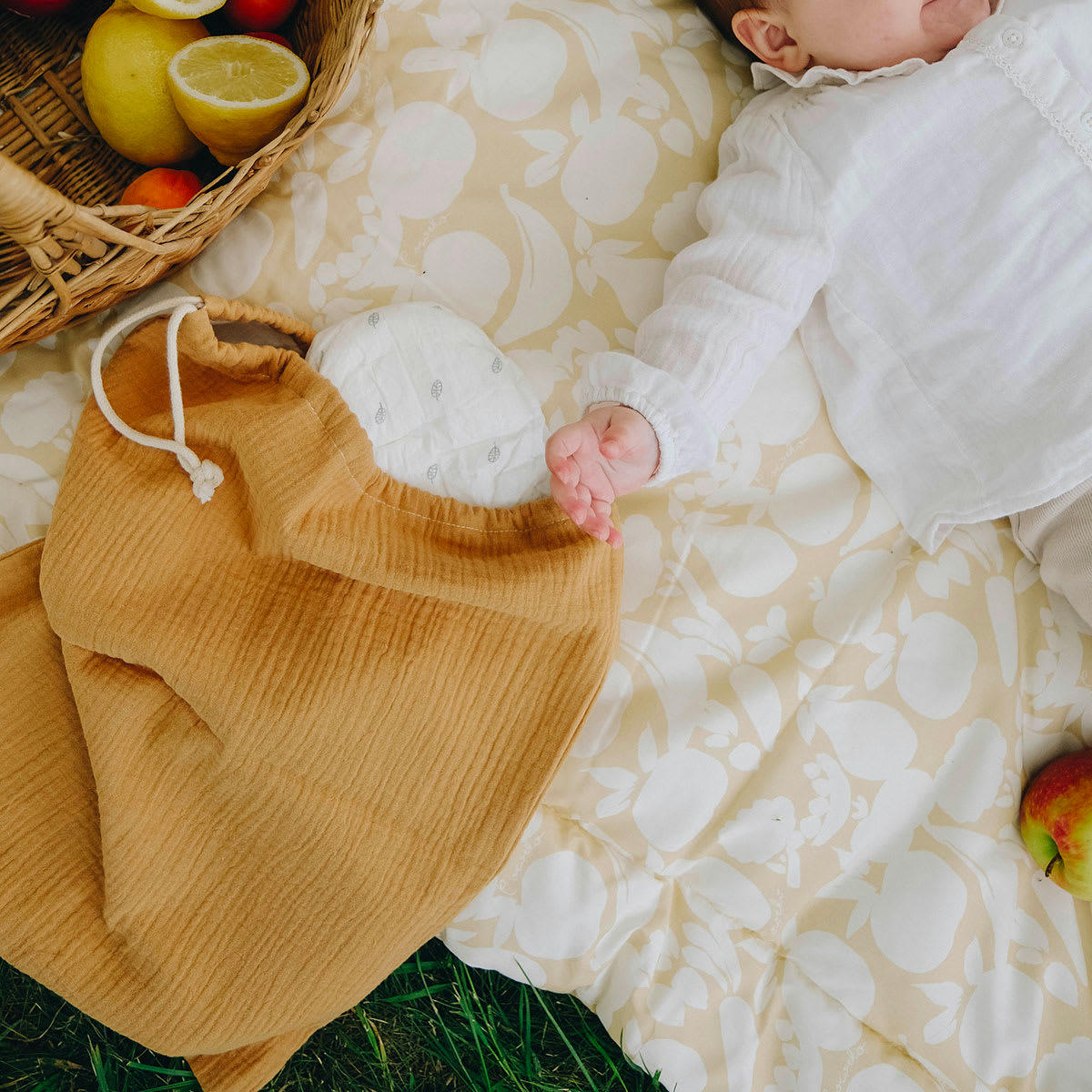 - Edredon en coton bio imprimé Délice (100x140 cm)