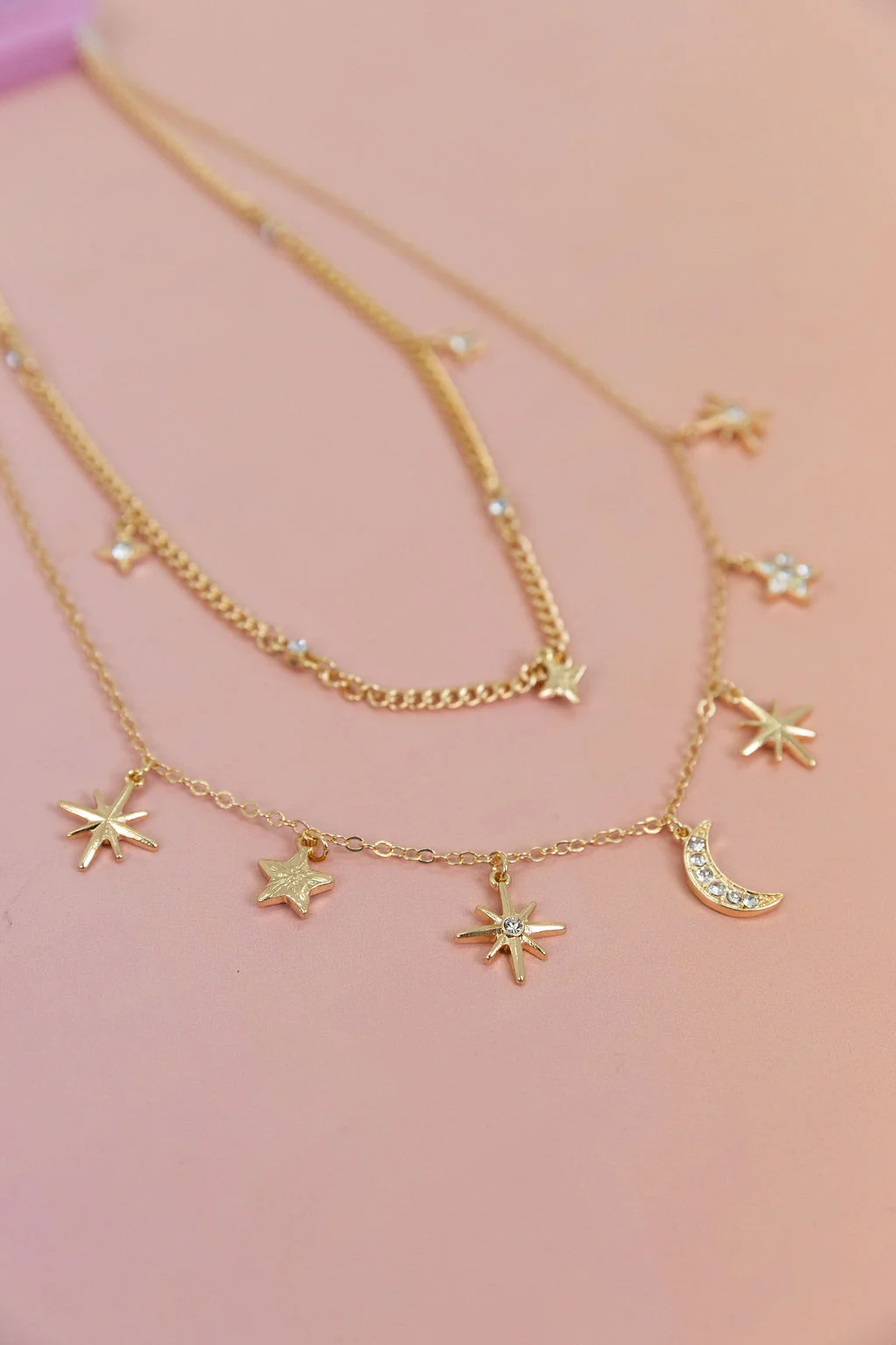 Layered Moon & Stars Necklace