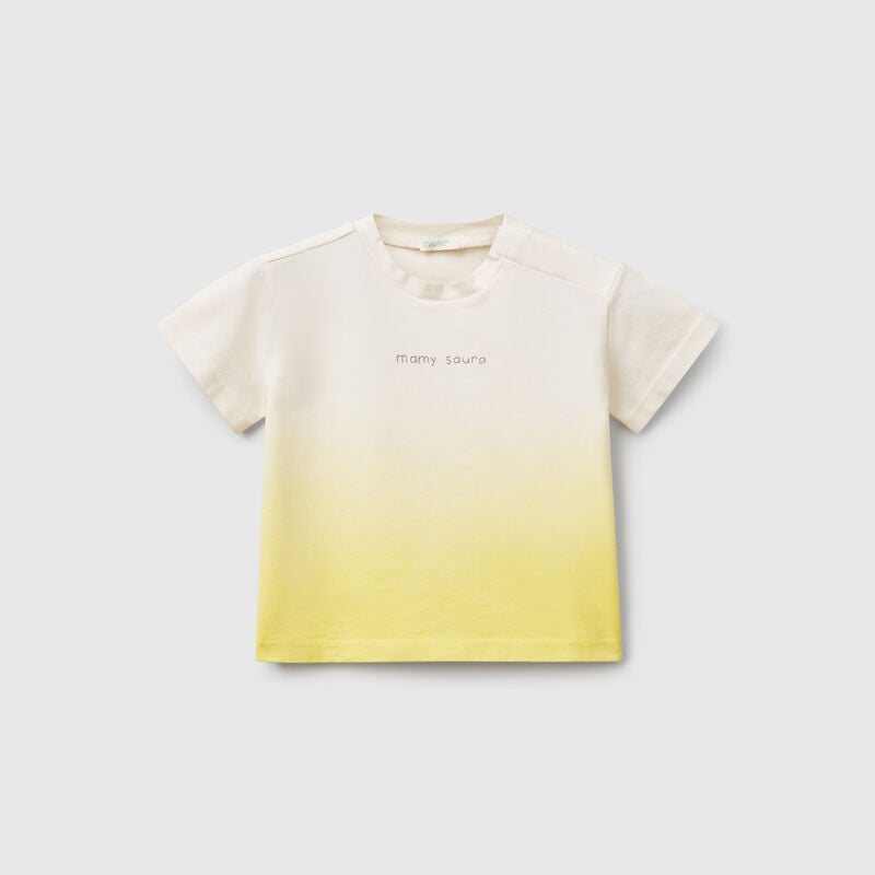 Dip-dye t-shirt with print