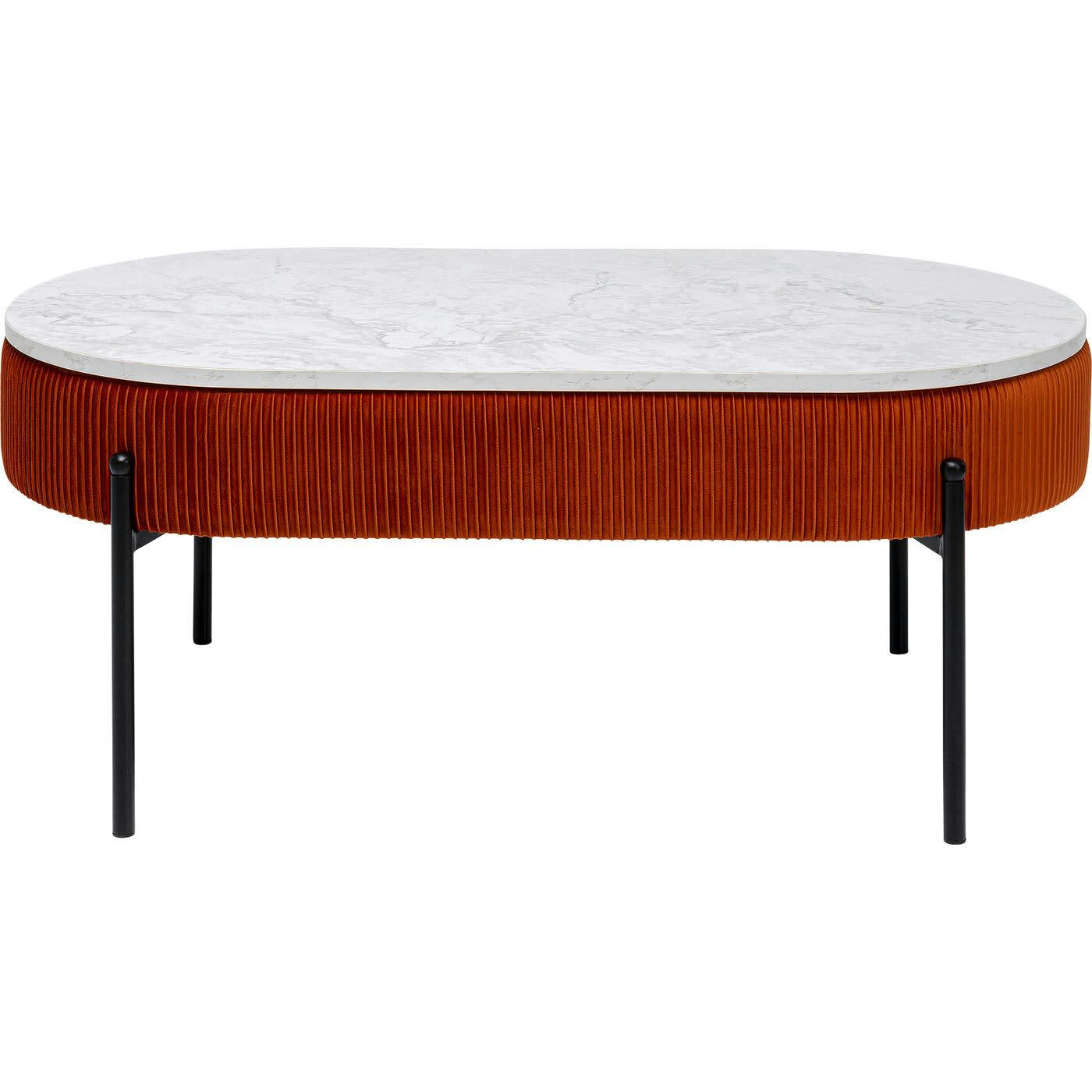 BALLABILE - Table basse coffre Ballabile orange effet marbre blanc Kare Design