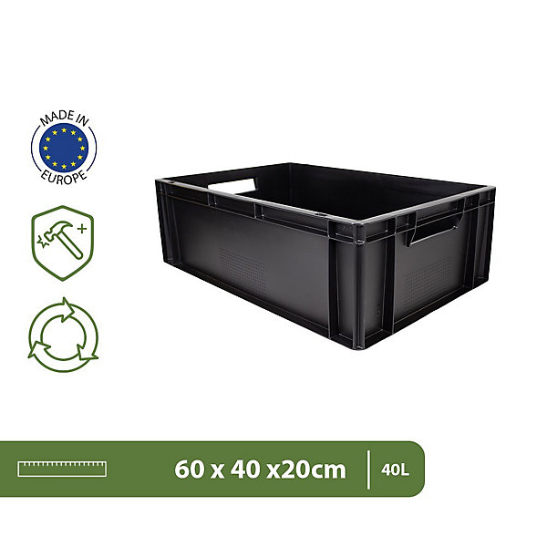 Bac gerbable en plastique 40L (60 x 40 x 20 cm) - À l'unité ou en lot