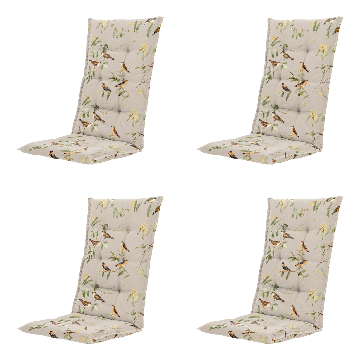Madison tuinstoelkussen hoge rug Aria - beige - 123x50x5cm - set van 4