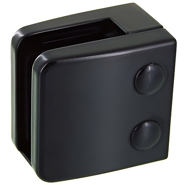 4 x Pince à verre plate modèle 06 - Ep. verre 8 mm - Zamak noir RAL 9005