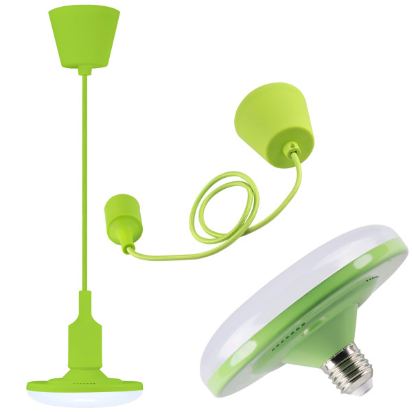 Lampa wisząca zielona KIKI 1xE27x10W wym: 100x23x15 cm Polux
