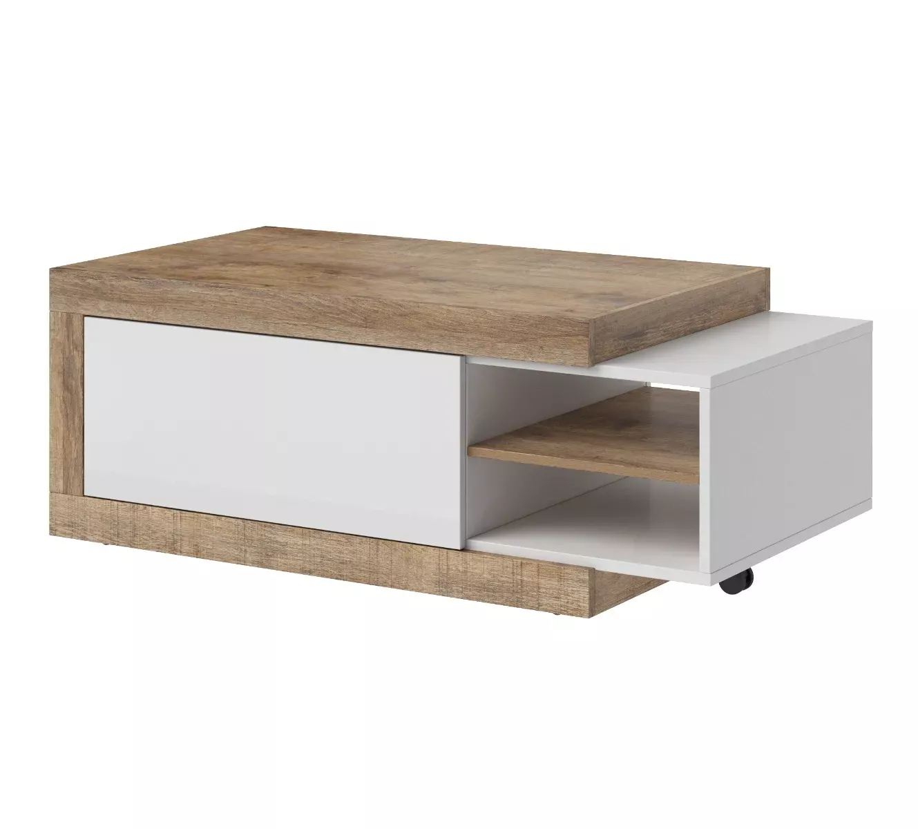Stolik kawowy SINTRA 60x120(153) dąb samdal/biały połysk roz