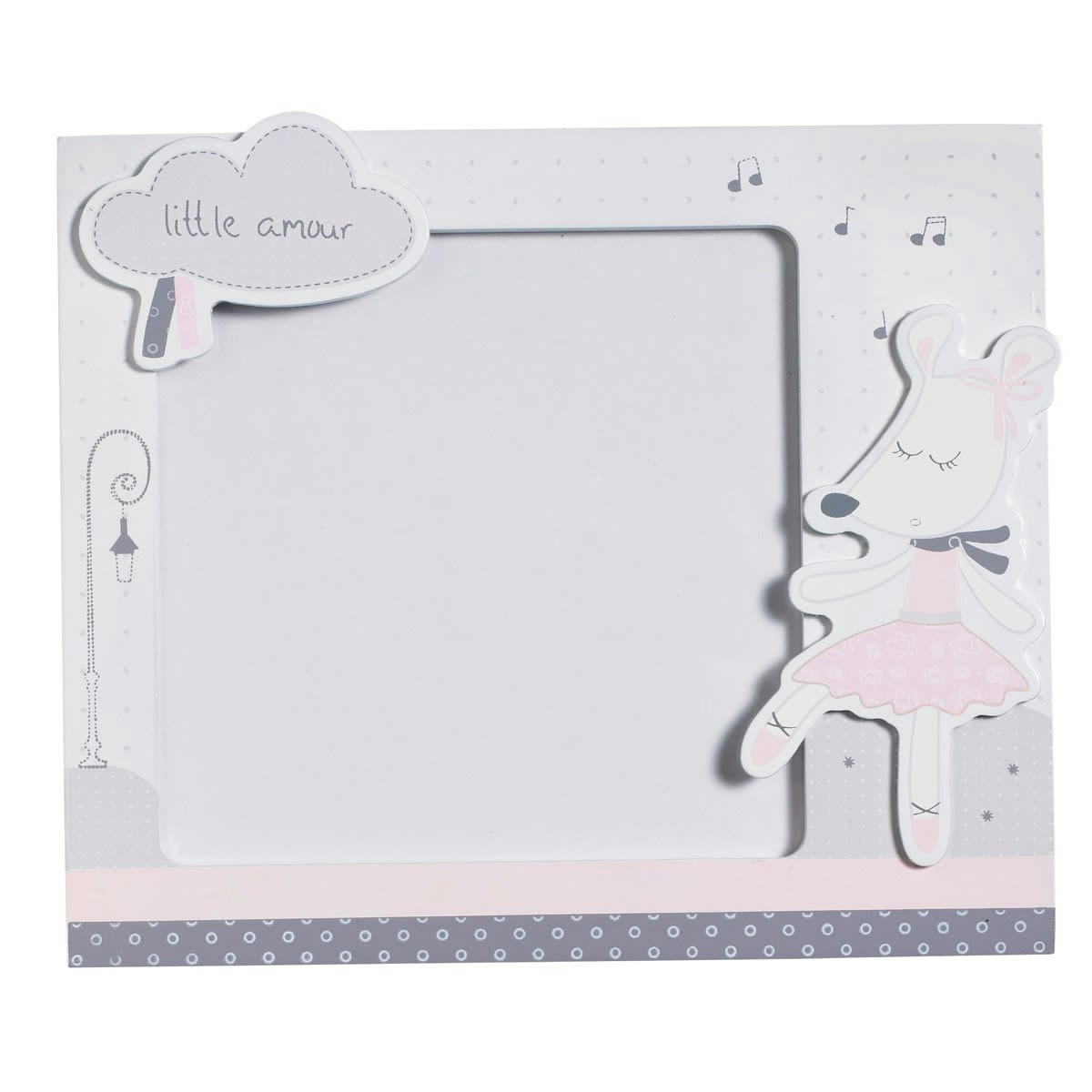 LILIBELLE - Set de 2 cadres photos enfant en bois en bois gris