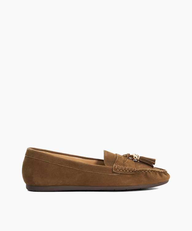 Geen Brown - Suede Tassel Trim Loafers