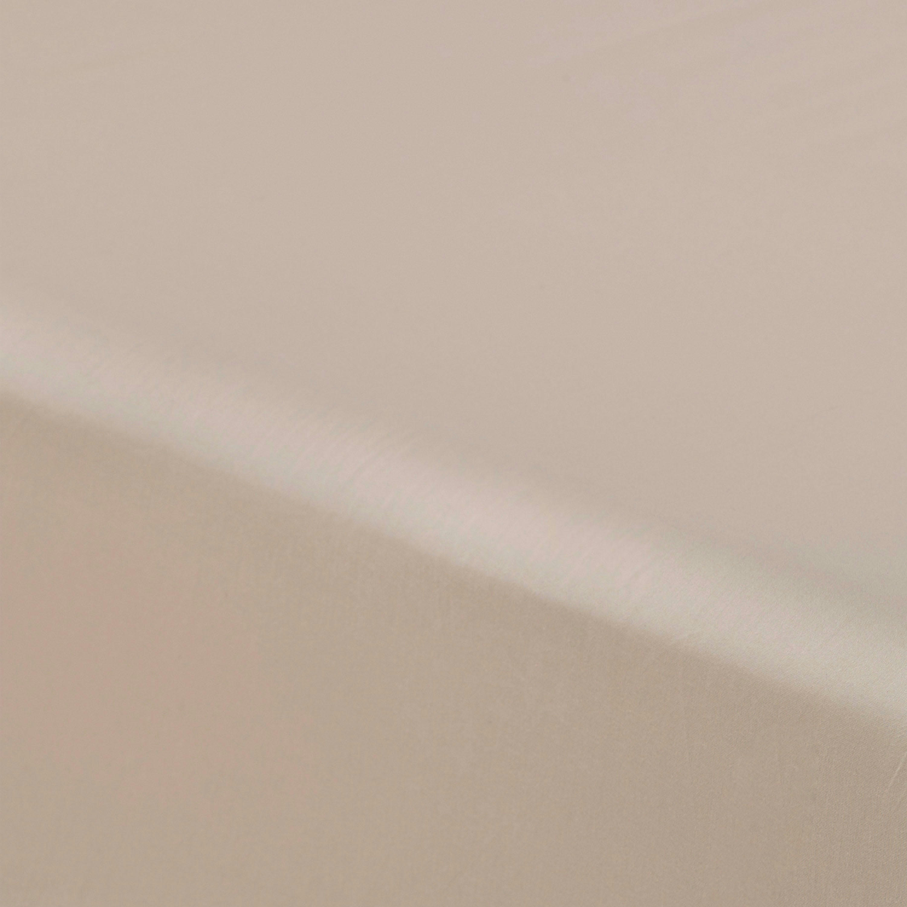 PAMPA 2 - Drap housse satin de coton uni beige 140 x 200 cm