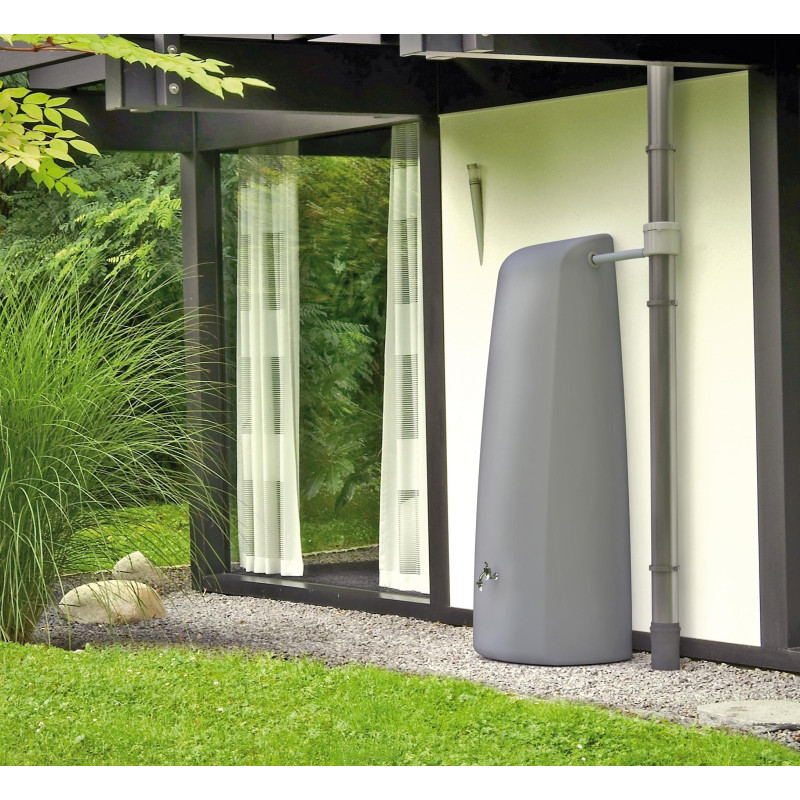 Tonneau à eau de pluie mural Elégance gris 400 L
