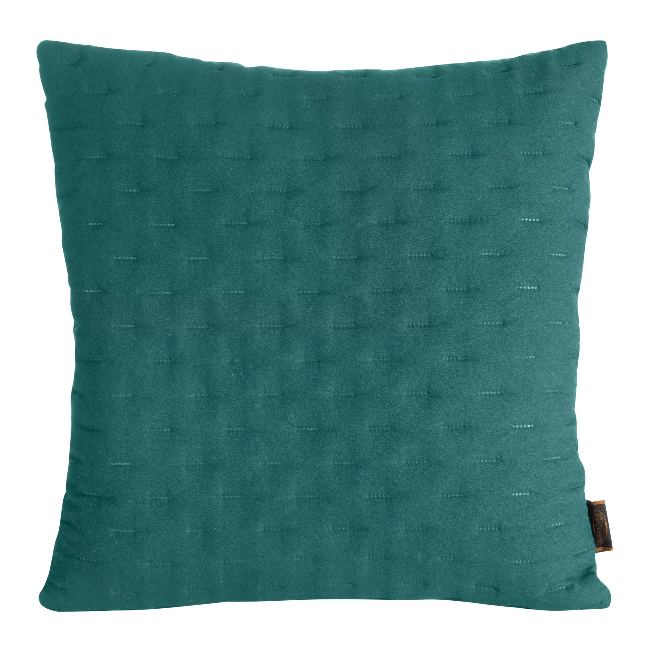 Poszewka na poduszkę 45x45 cm ciemnoturkusowa z matowej tkaniny pikowana w drobny wzorek techniką hot press LIBI