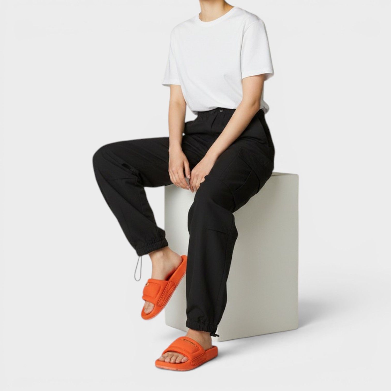 Heron Preston Logo Fabric Slider Orange