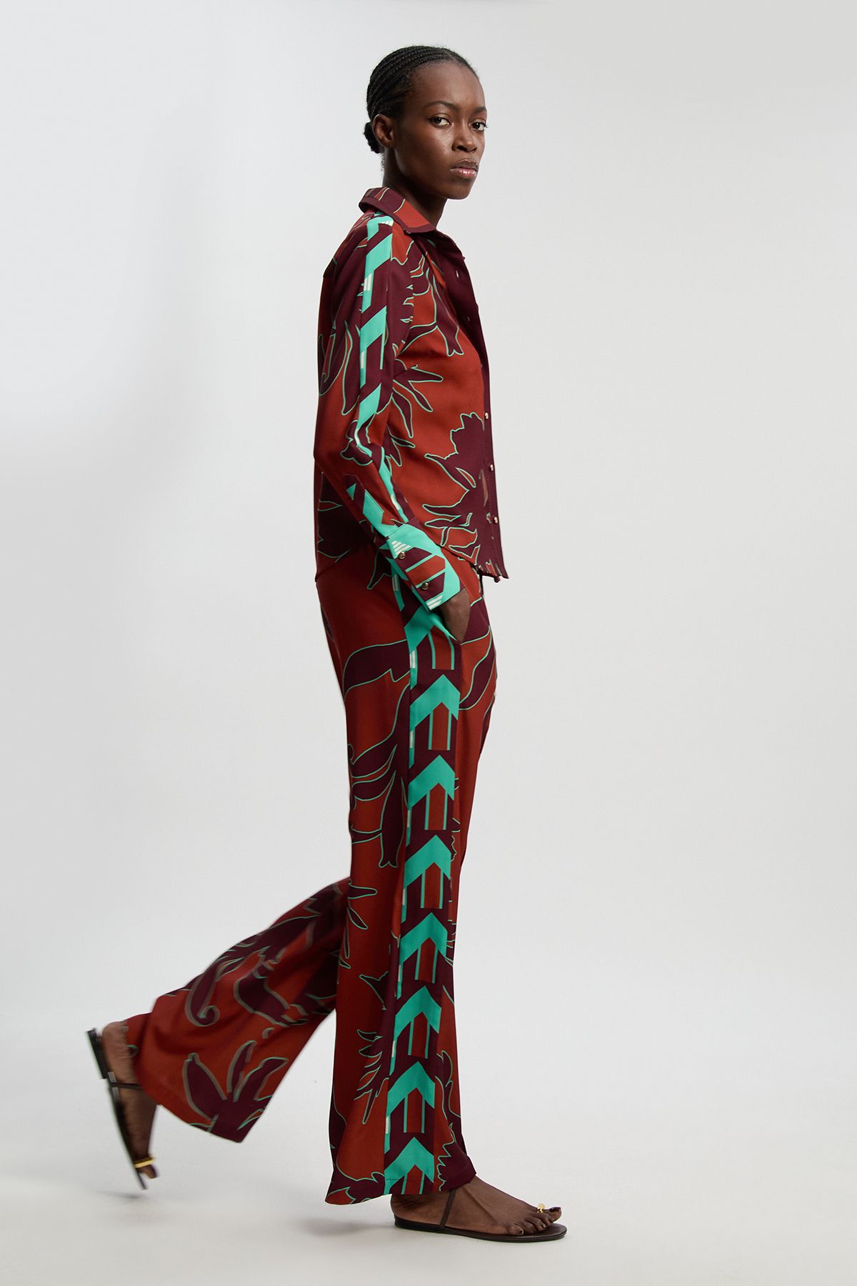 KarenMillen Western Printed Twill Woven Shirt