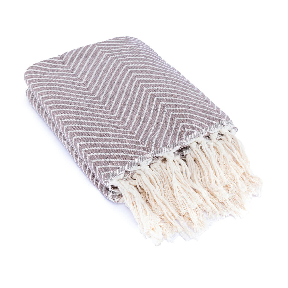 AMSTERDAM - Plaid coton  160x250 taupe