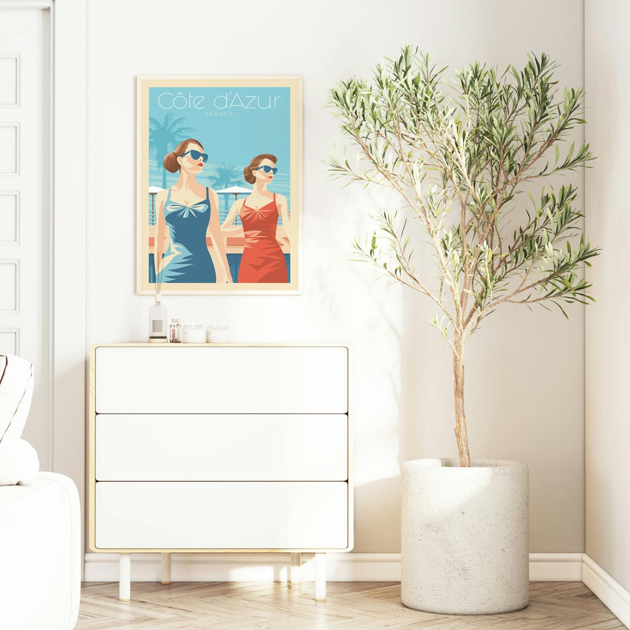 - Affiche Côte d'Azur France - Les Dames 50x70 cm