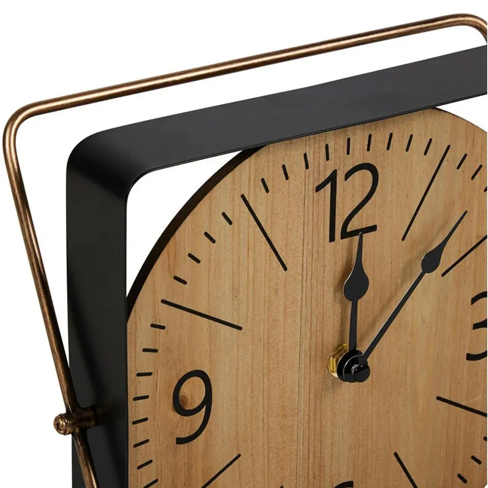 Ostaria Tafelklok Galway - staand - metaal/MDF - zwart - D25 cm