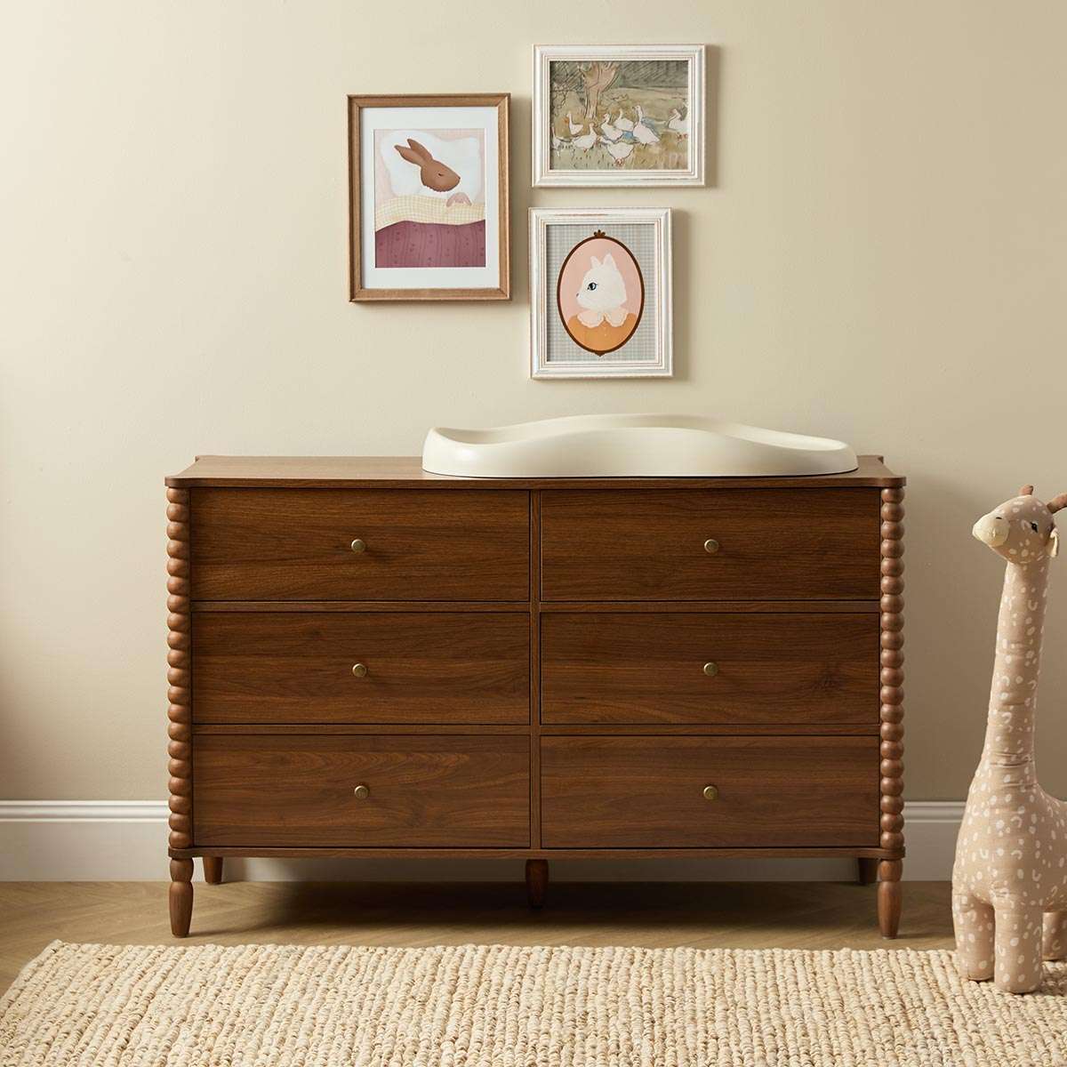 Betti Bobbin Six Drawer - Walnut