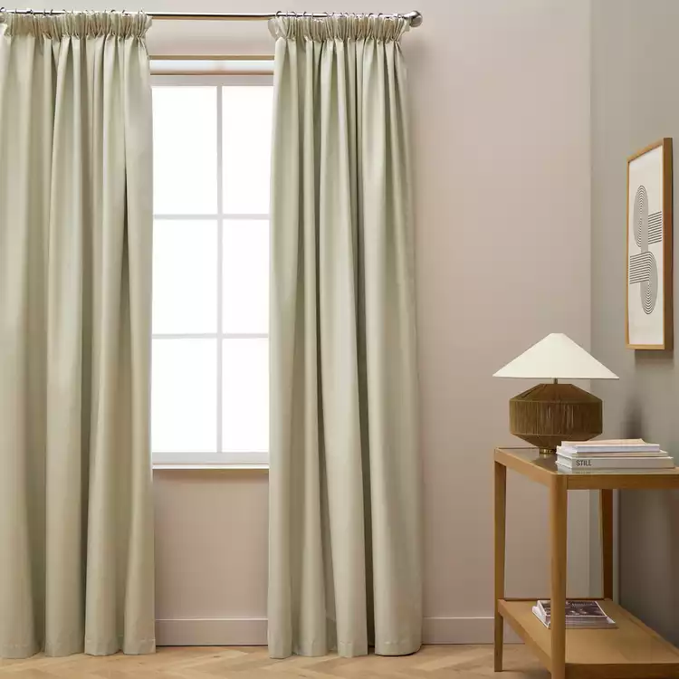Habitat Blackout Pencil Pleat Curtains - Cream - 117x137cm