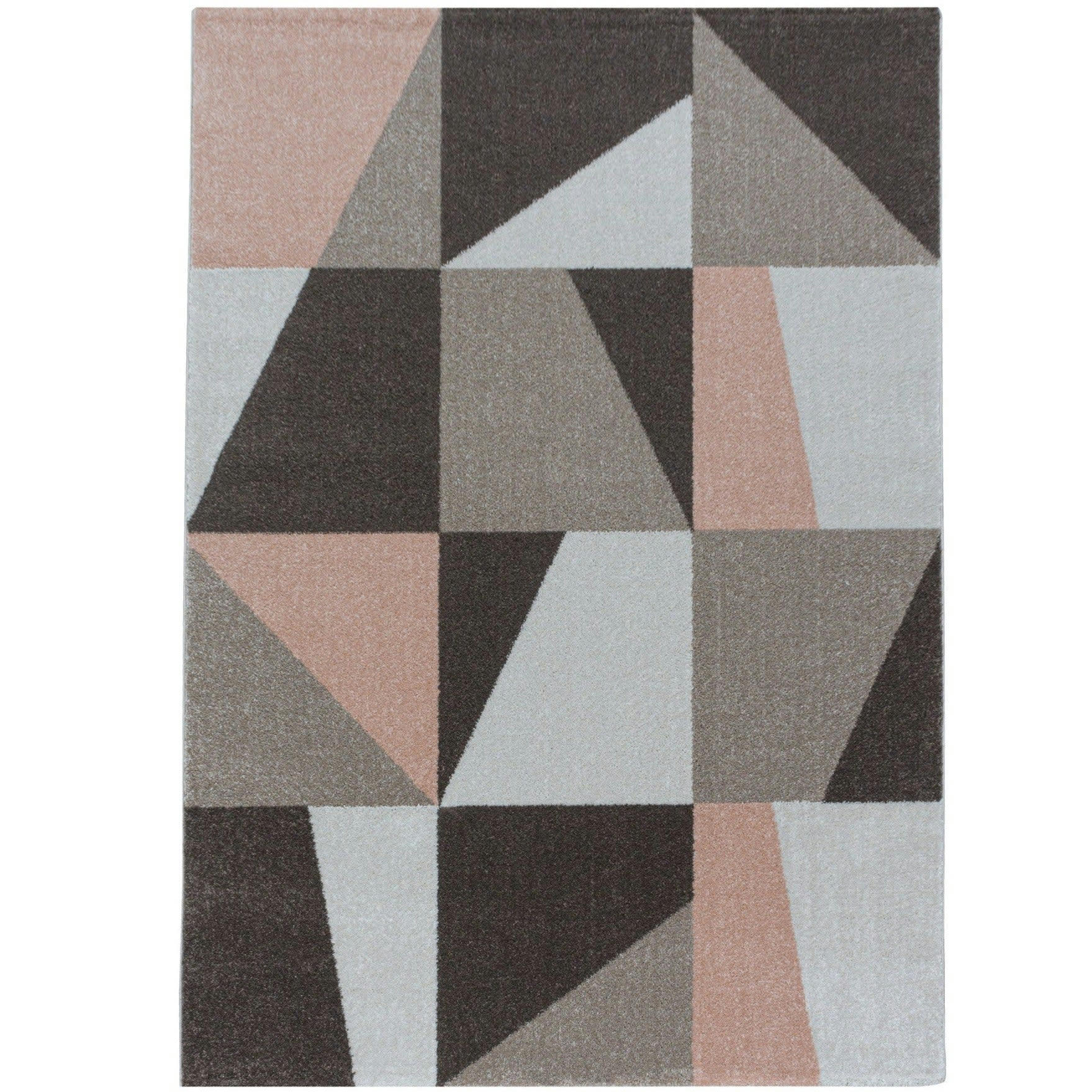 VINTAGE - Tapis motifs patchwork vintage rose 140x200cm