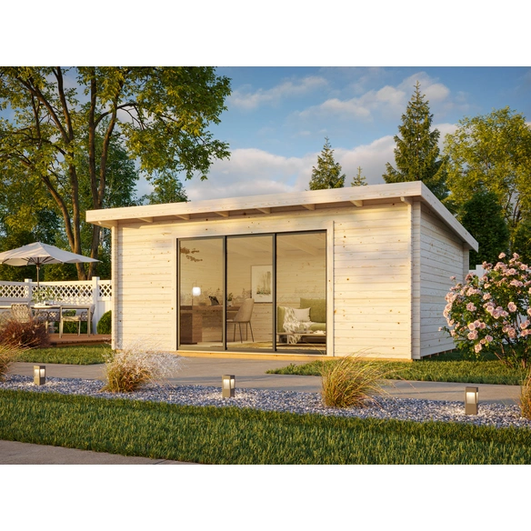Gartenhaus »Lea Slide Plus«, B x H x L: 530 x 249 x 380 cm, Braun, tauchgrundiert