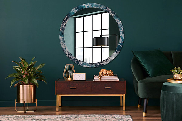 Miroir Circulaire avec Cadre Imprimé Décoratif Tulup 100 cm - 86 cm Mer Agitée